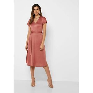 Mango Belt Satin Dress New Pink
